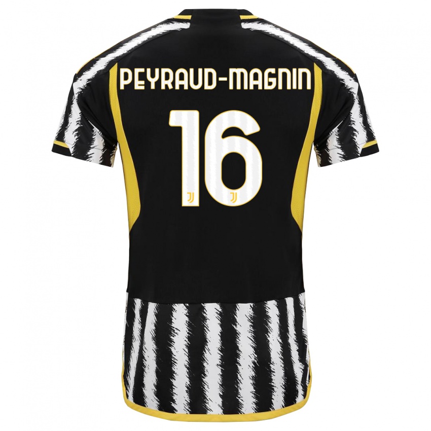 Criança Camisola Pauline Peyraud-Magnin #16 Preto Branco Principal 2023/24 Camisa Brasil