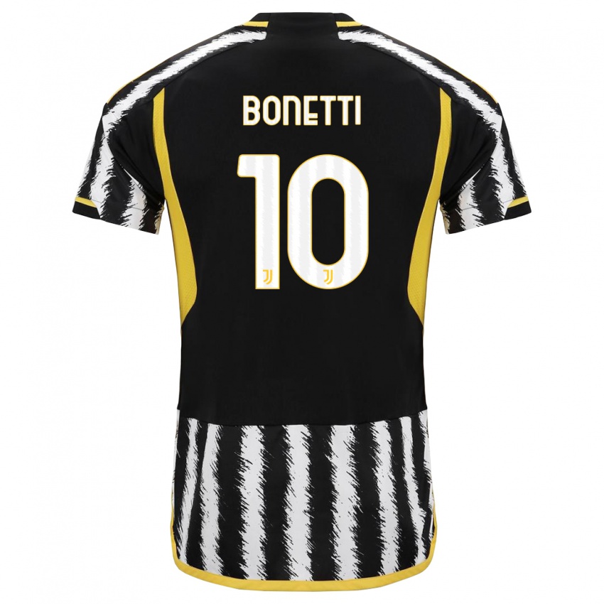 Criança Camisola Andrea Bonetti #10 Preto Branco Principal 2023/24 Camisa Brasil