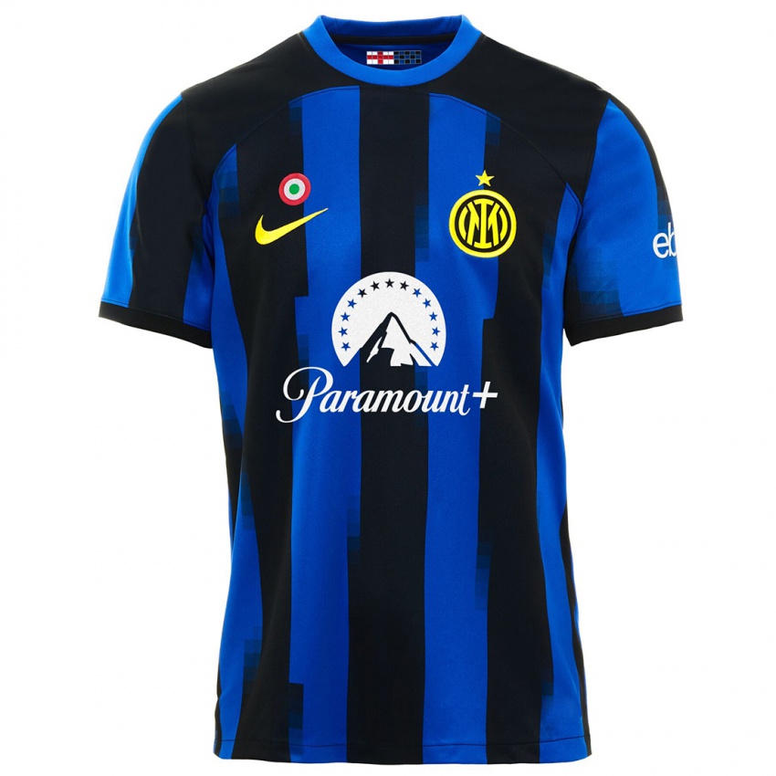 Criança Camisola Edin Dzeko #9 Preto Azul Principal 2023/24 Camisa Brasil