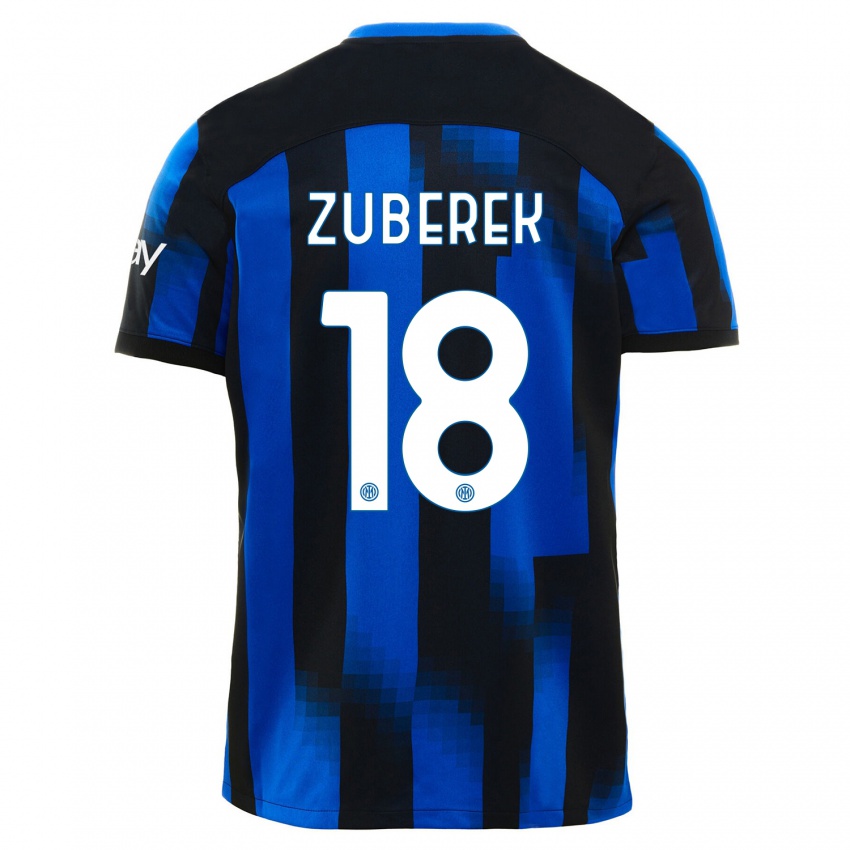 Criança Camisola Jan Zuberek #18 Preto Azul Principal 2023/24 Camisa Brasil