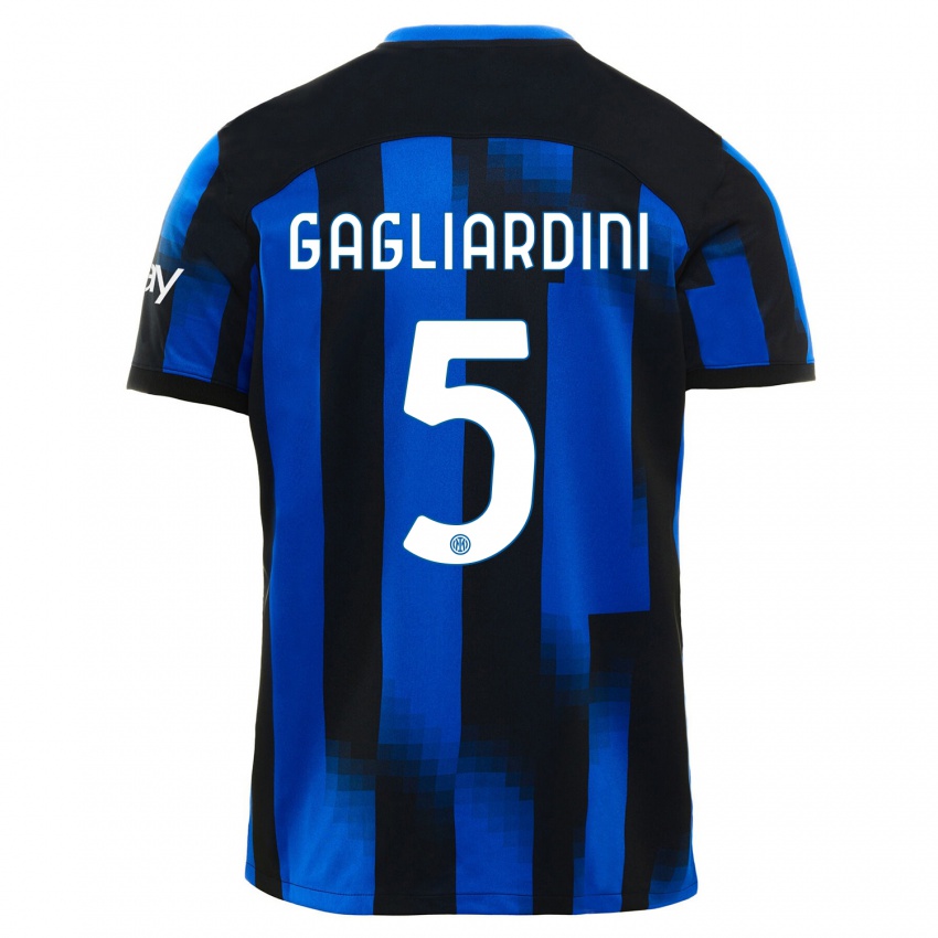 Criança Camisola Roberto Gagliardini #5 Preto Azul Principal 2023/24 Camisa Brasil