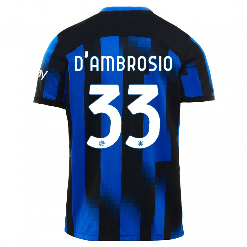 Criança Camisola Danilo D'ambrosio #33 Preto Azul Principal 2023/24 Camisa Brasil