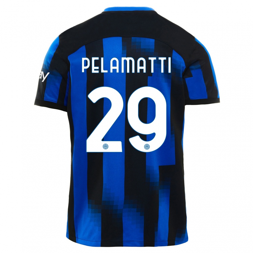 Criança Camisola Andrea Pelamatti #29 Preto Azul Principal 2023/24 Camisa Brasil