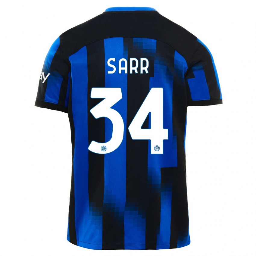 Criança Camisola Amadou Sarr #34 Preto Azul Principal 2023/24 Camisa Brasil