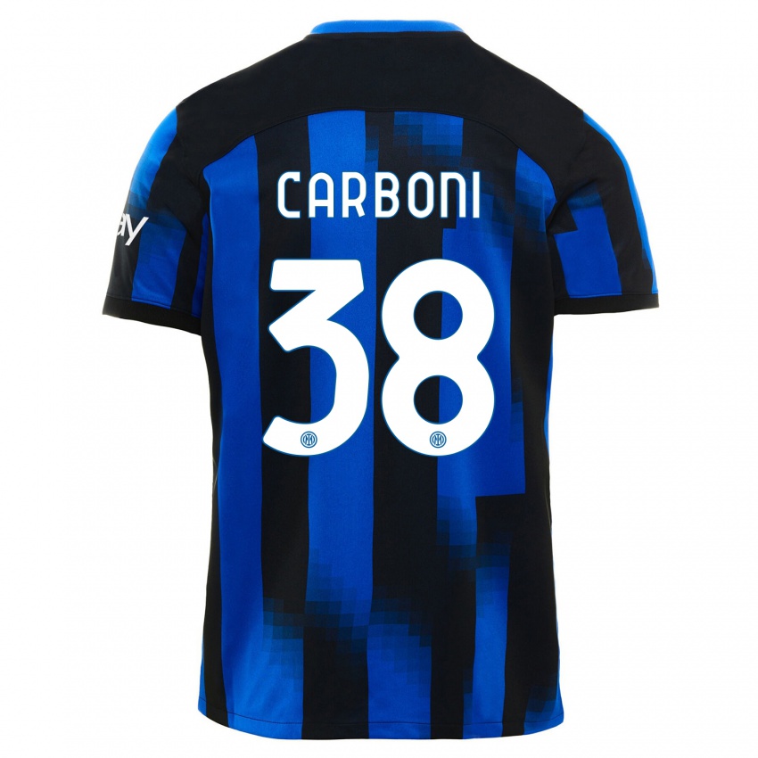 Criança Camisola Valentin Carboni #38 Preto Azul Principal 2023/24 Camisa Brasil