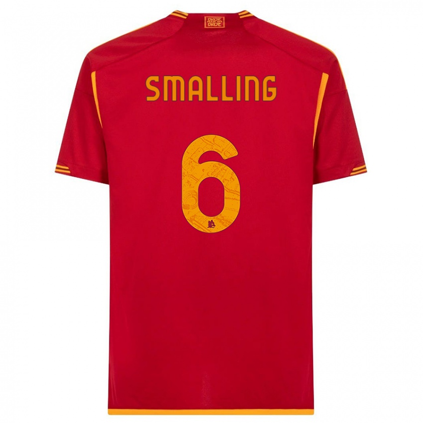 Criança Camisola Chris Smalling #6 Vermelho Principal 2023/24 Camisa Brasil