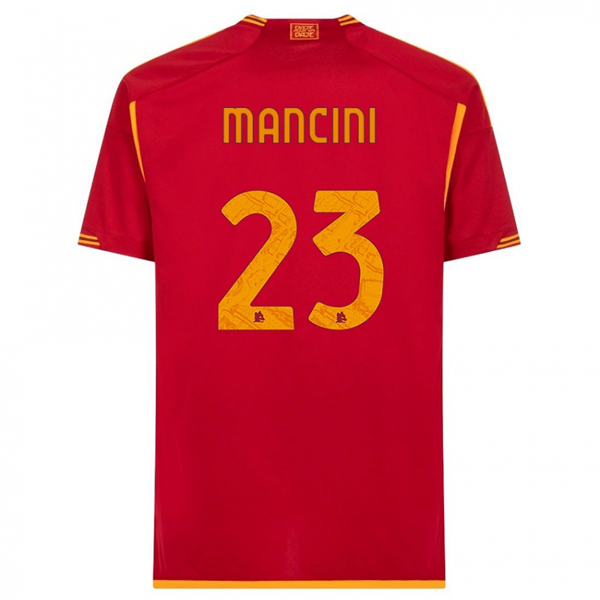 Criança Camisola Gianluca Mancini #23 Vermelho Principal 2023/24 Camisa Brasil