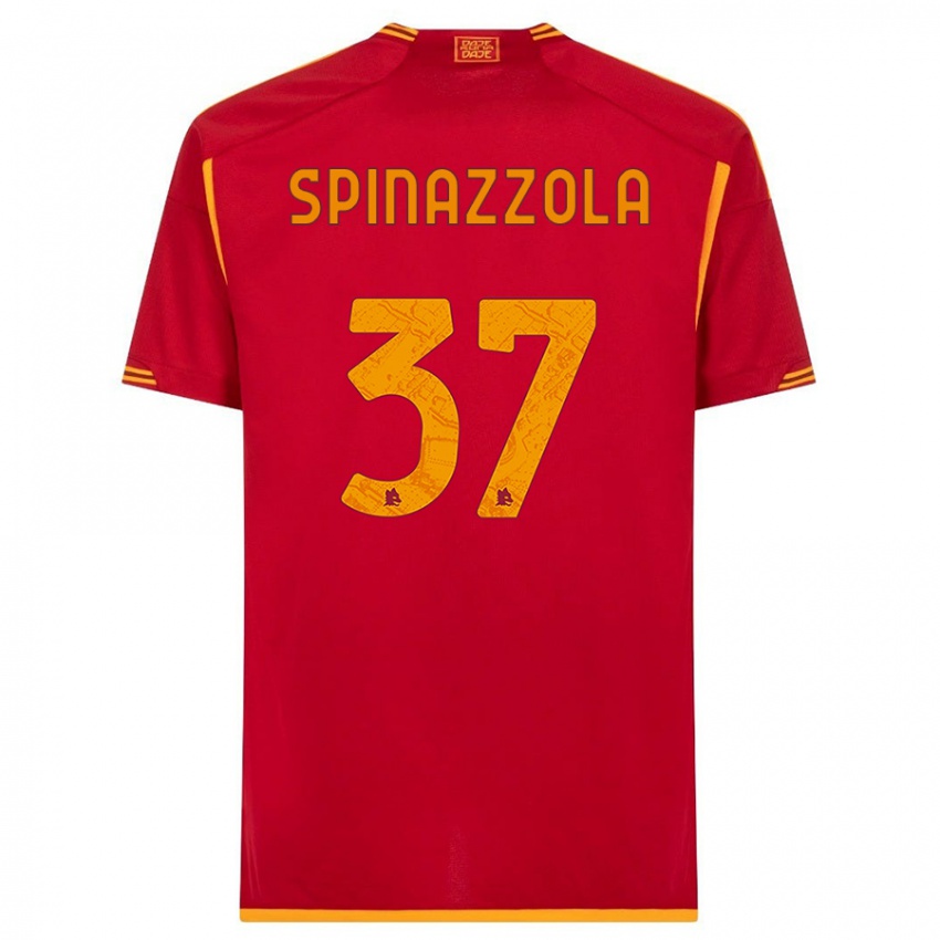 Criança Camisola Leonardo Spinazzola #37 Vermelho Principal 2023/24 Camisa Brasil