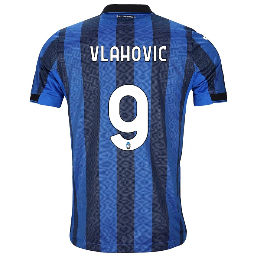 Criança Camisola Vanja Vlahovic #9 Preto Azul Principal 2023/24 Camisa Brasil