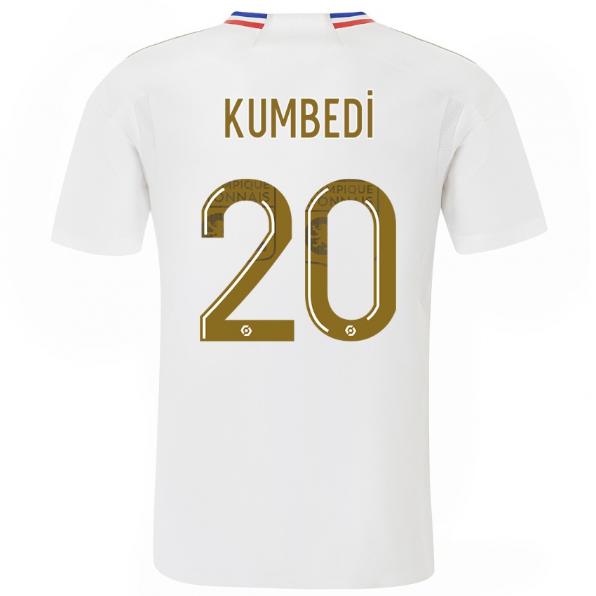 Criança Camisola Saël Kumbedi #20 Branco Principal 2023/24 Camisa Brasil