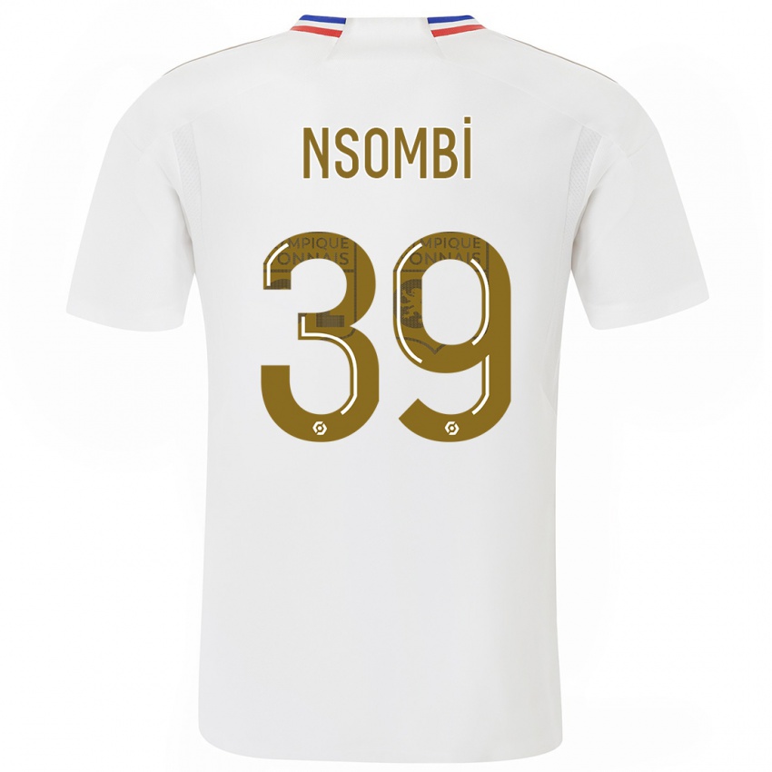 Criança Camisola Gael Nsombi #39 Branco Principal 2023/24 Camisa Brasil