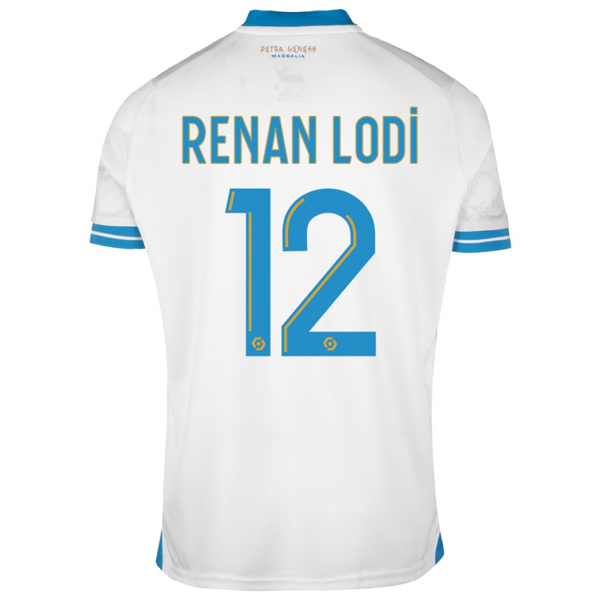 Criança Camisola Renan Lodi #12 Branco Principal 2023/24 Camisa Brasil