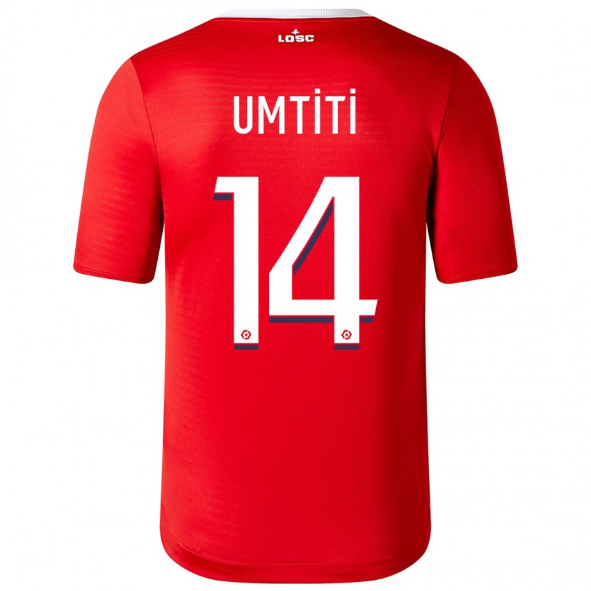 Criança Camisola Samuel Umtiti #14 Vermelho Principal 2023/24 Camisa Brasil