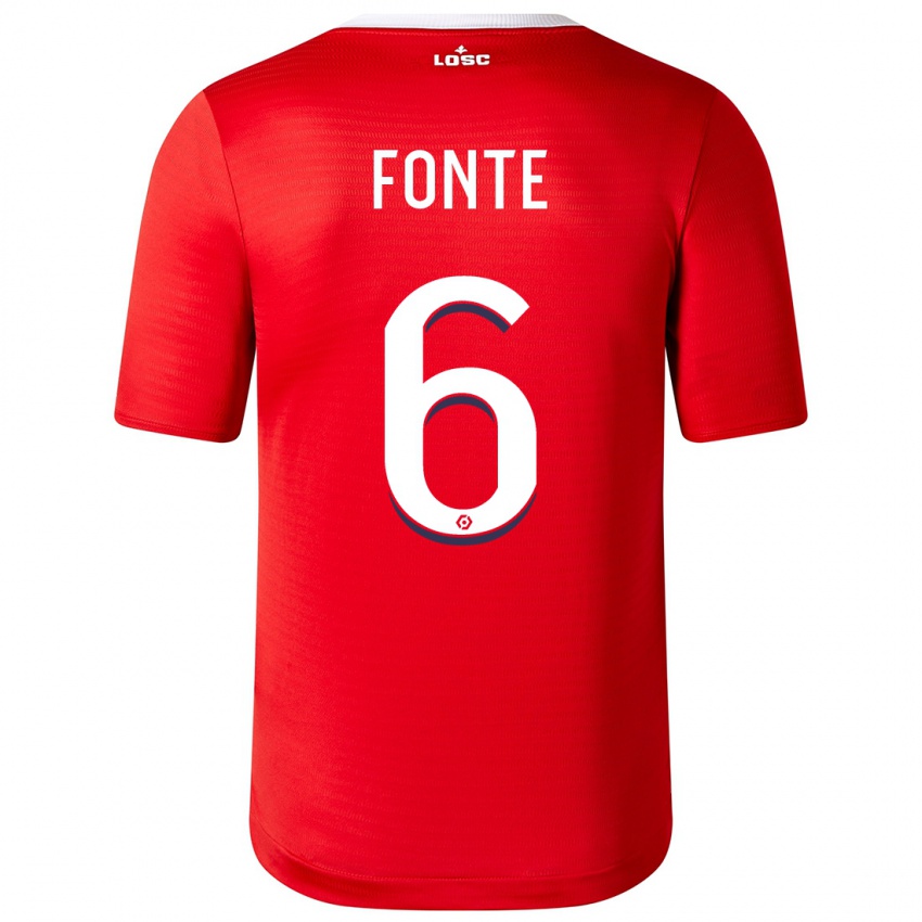 Criança Camisola Jose Fonte #6 Vermelho Principal 2023/24 Camisa Brasil