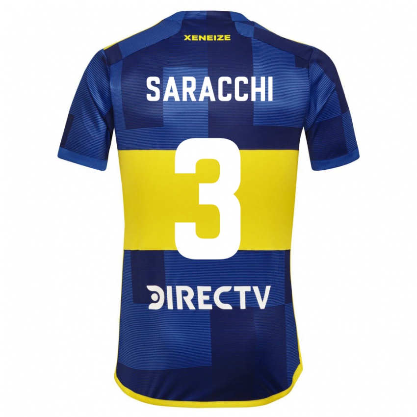 Criança Camisola Marcelo Saracchi #3 Azul Escuro Amarelo Principal 2023/24 Camisa Brasil
