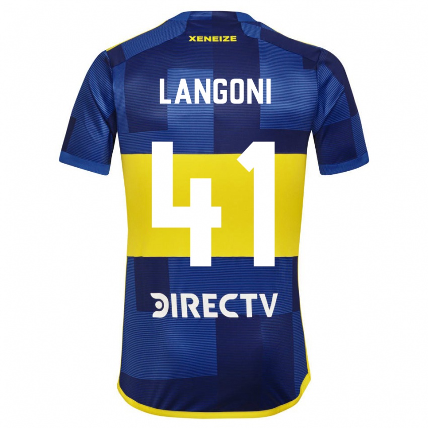 Criança Camisola Luca Langoni #41 Azul Escuro Amarelo Principal 2023/24 Camisa Brasil