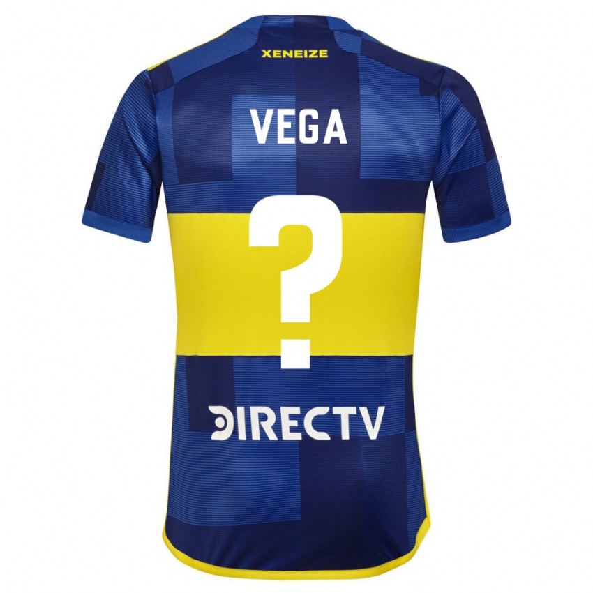Criança Camisola Gabriel Vega #0 Azul Escuro Amarelo Principal 2023/24 Camisa Brasil