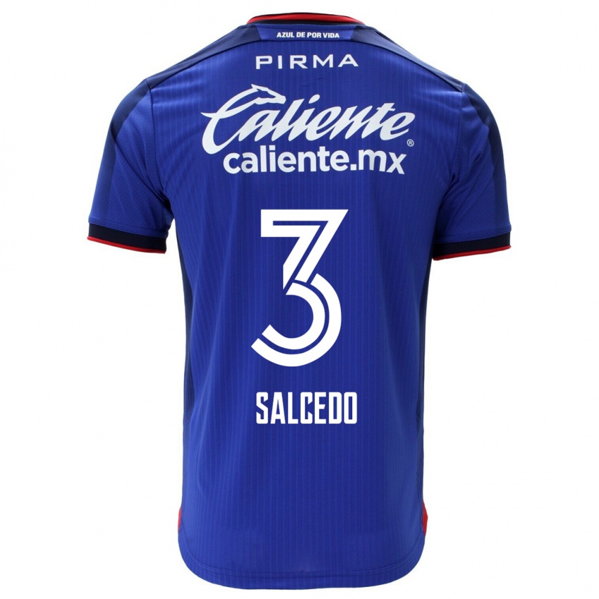 Criança Camisola Carlos Salcedo #3 Azul Principal 2023/24 Camisa Brasil