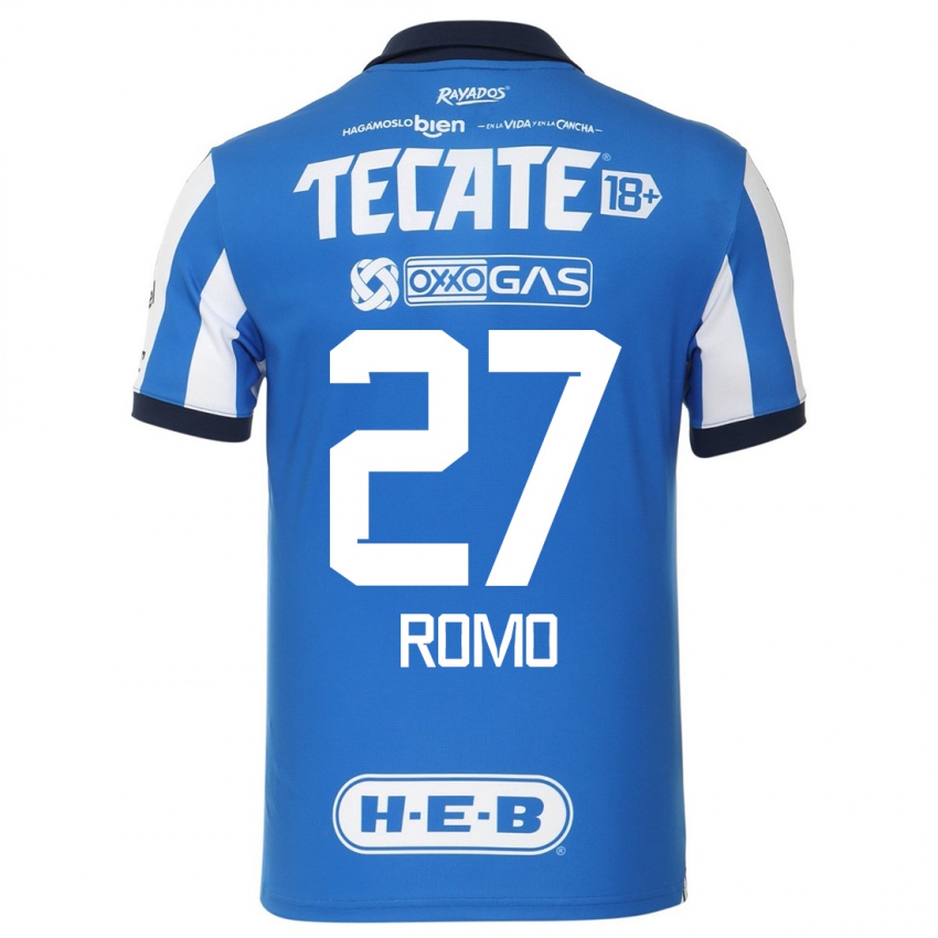 Criança Camisola Luis Romo #27 Branco Azulado Principal 2023/24 Camisa Brasil