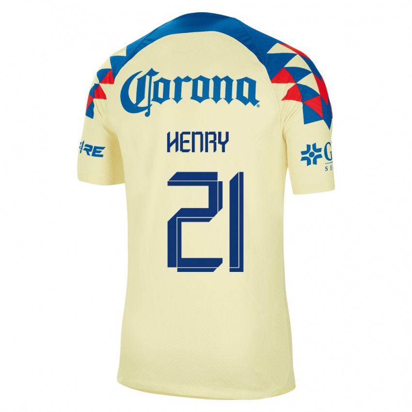 Criança Camisola Henry Martin #21 Amarelo Principal 2023/24 Camisa Brasil