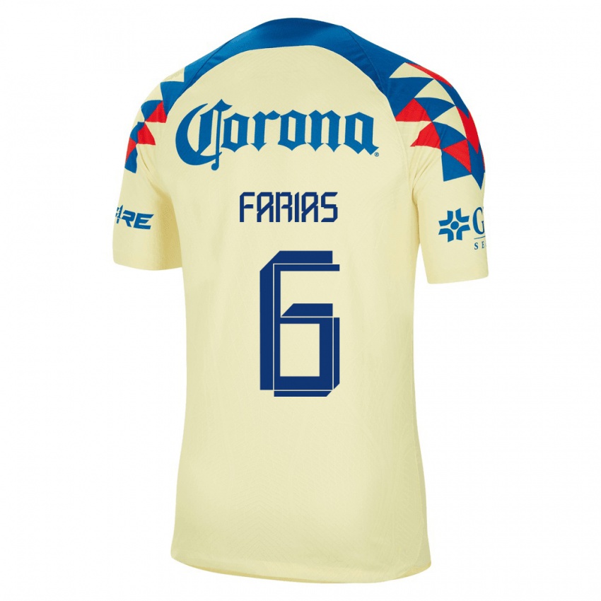 Criança Camisola Janelly Farias #6 Amarelo Principal 2023/24 Camisa Brasil