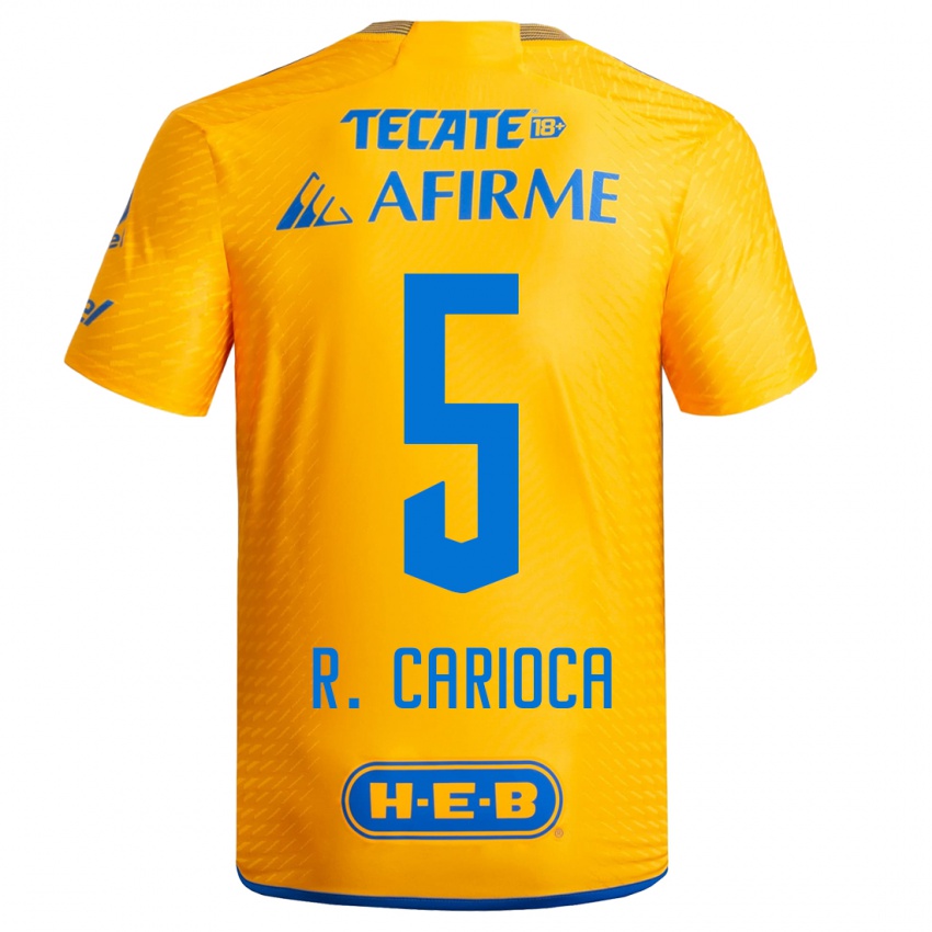 Criança Camisola Rafael Carioca #5 Amarelo Principal 2023/24 Camisa Brasil