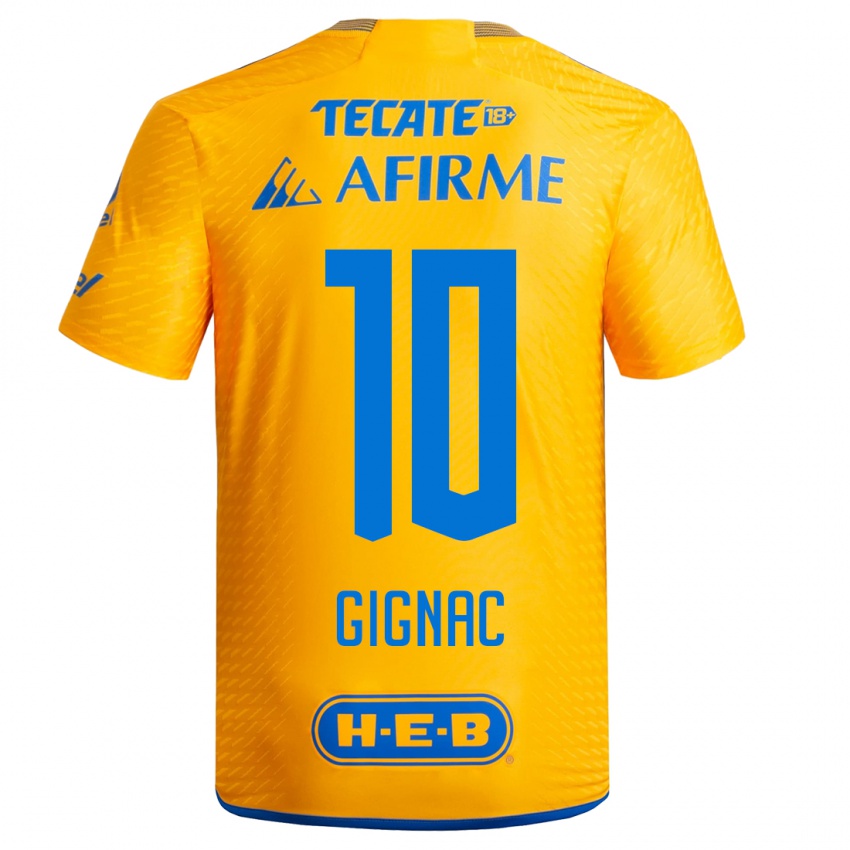 Criança Camisola Andre-Pierre Gignac #10 Amarelo Principal 2023/24 Camisa Brasil
