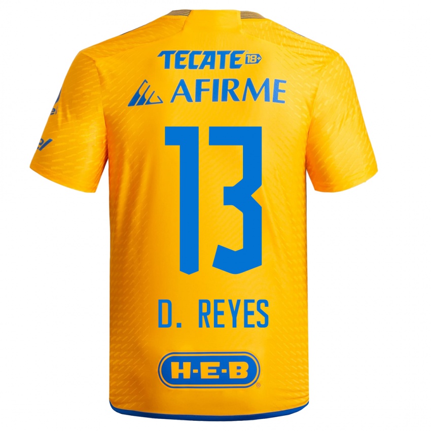 Criança Camisola Diego Reyes #13 Amarelo Principal 2023/24 Camisa Brasil