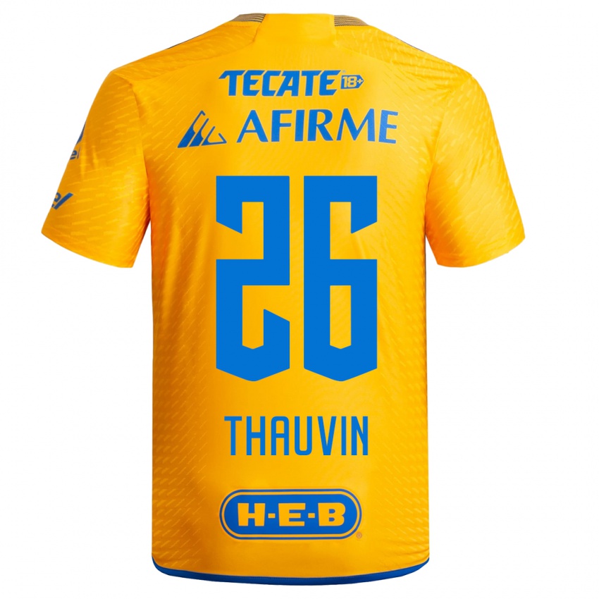 Criança Camisola Florian Thauvin #26 Amarelo Principal 2023/24 Camisa Brasil
