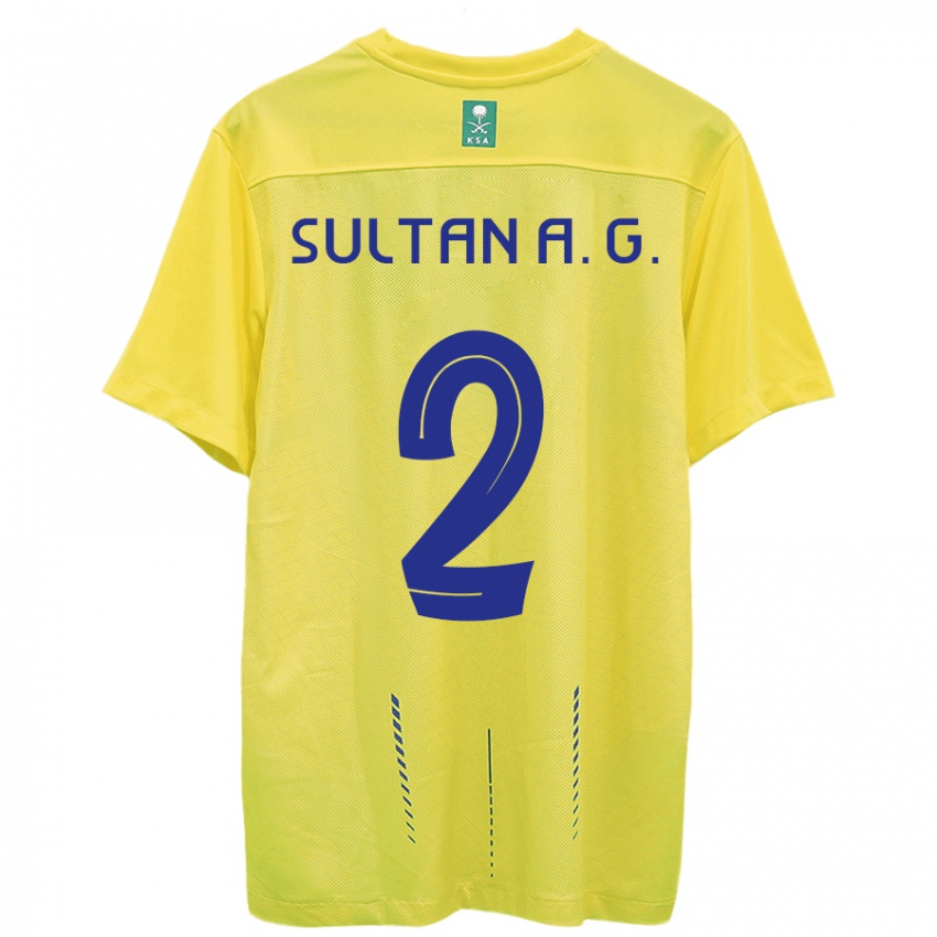 Criança Camisola Sultan Al-Ghannam #2 Amarelo Principal 2023/24 Camisa Brasil