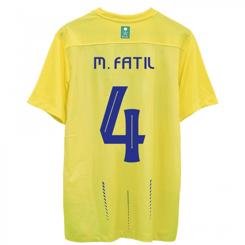 Criança Camisola Mohammed Al-Fatil #4 Amarelo Principal 2023/24 Camisa Brasil