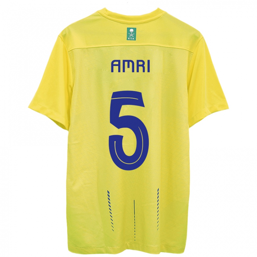 Criança Camisola Abdulelah Al-Amri #5 Amarelo Principal 2023/24 Camisa Brasil