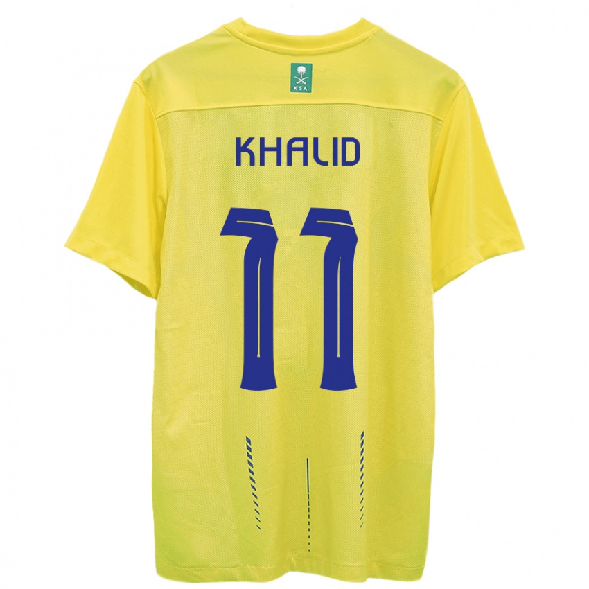 Criança Camisola Khalid Al-Ghannam #11 Amarelo Principal 2023/24 Camisa Brasil