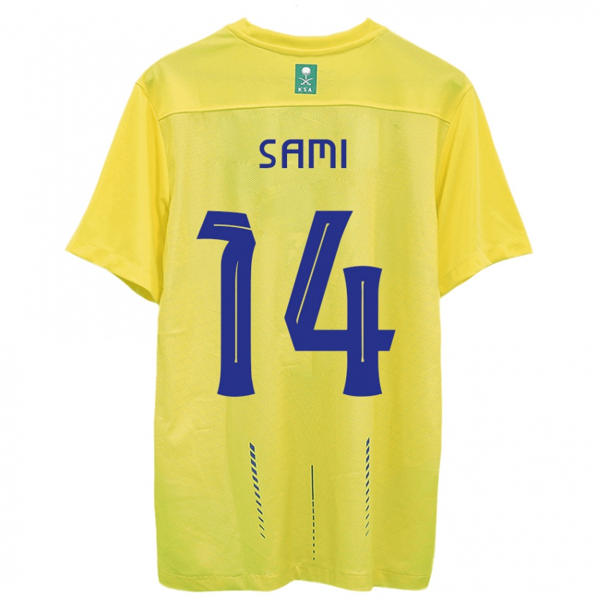 Criança Camisola Sami Al-Najei #14 Amarelo Principal 2023/24 Camisa Brasil