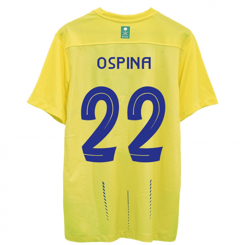 Criança Camisola David Ospina #22 Amarelo Principal 2023/24 Camisa Brasil