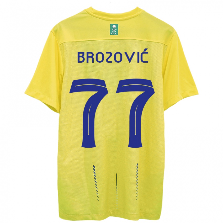 Criança Camisola Marcelo Brozovic #77 Amarelo Principal 2023/24 Camisa Brasil