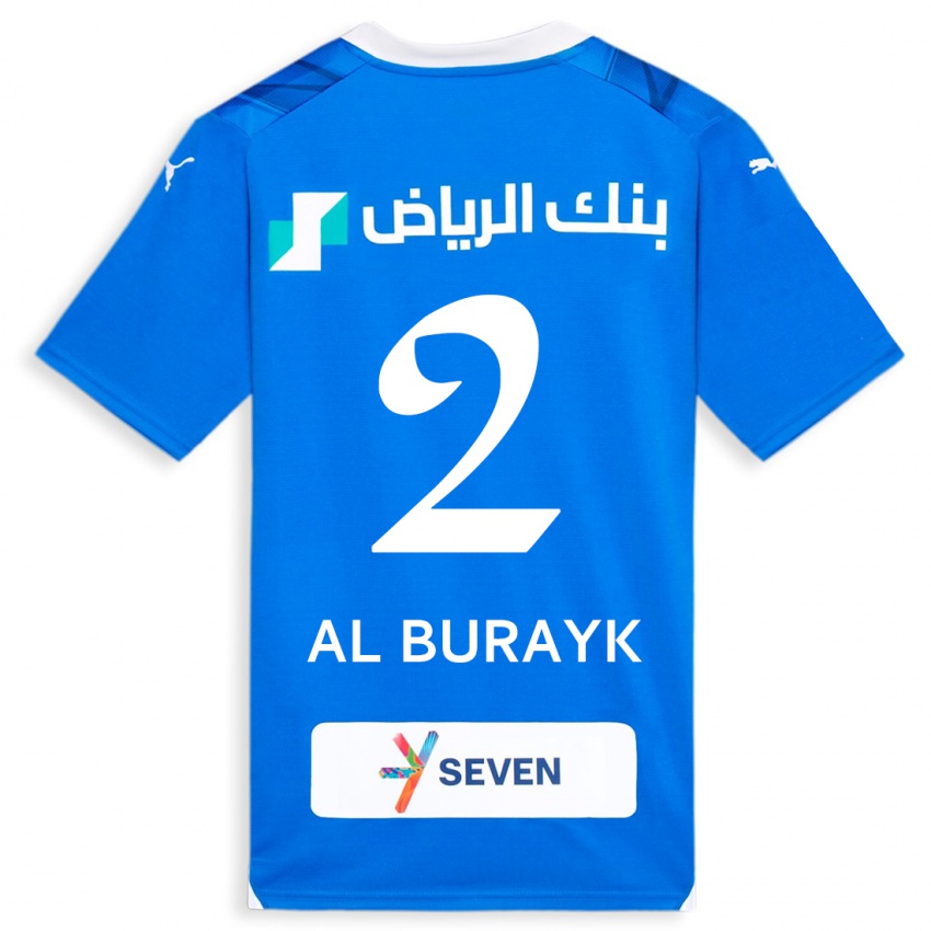 Criança Camisola Mohammed Al-Burayk #2 Azul Principal 2023/24 Camisa Brasil