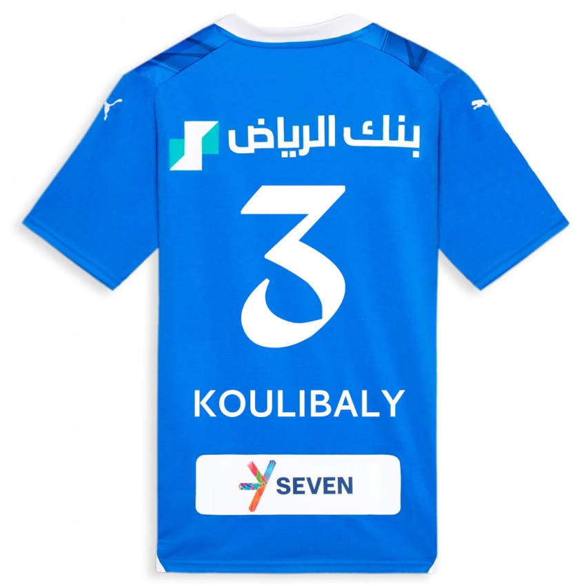 Criança Camisola Kalidou Koulibaly #3 Azul Principal 2023/24 Camisa Brasil