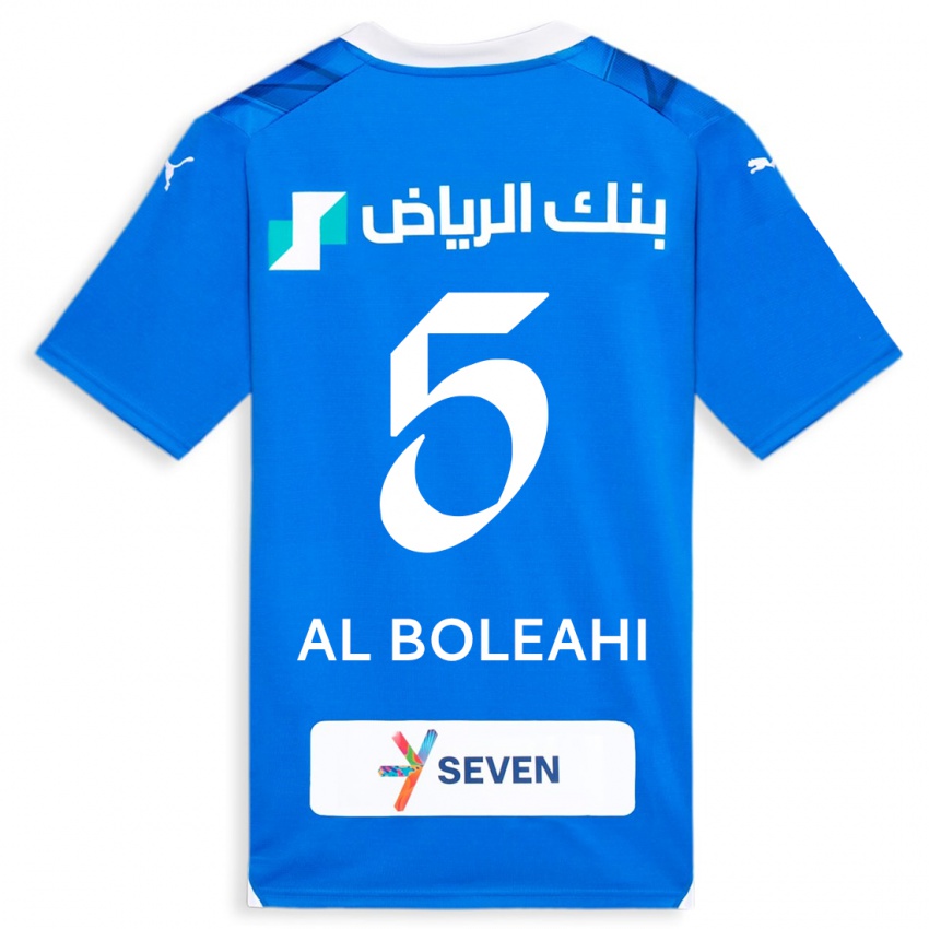 Criança Camisola Ali Al-Boleahi #5 Azul Principal 2023/24 Camisa Brasil