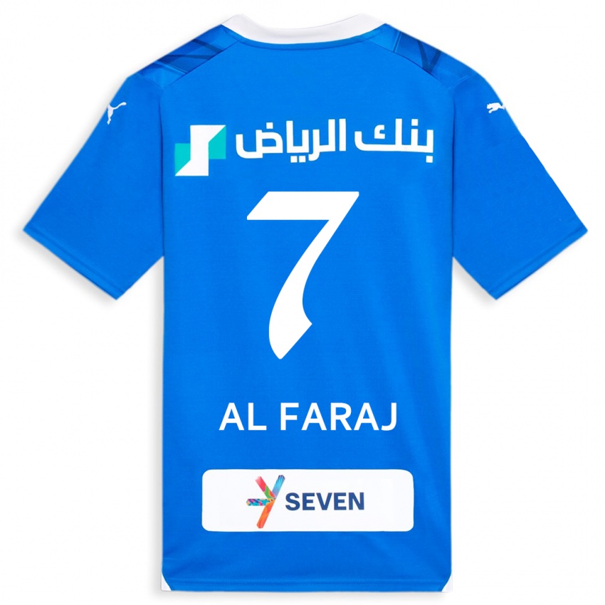 Criança Camisola Salman Al-Faraj #7 Azul Principal 2023/24 Camisa Brasil