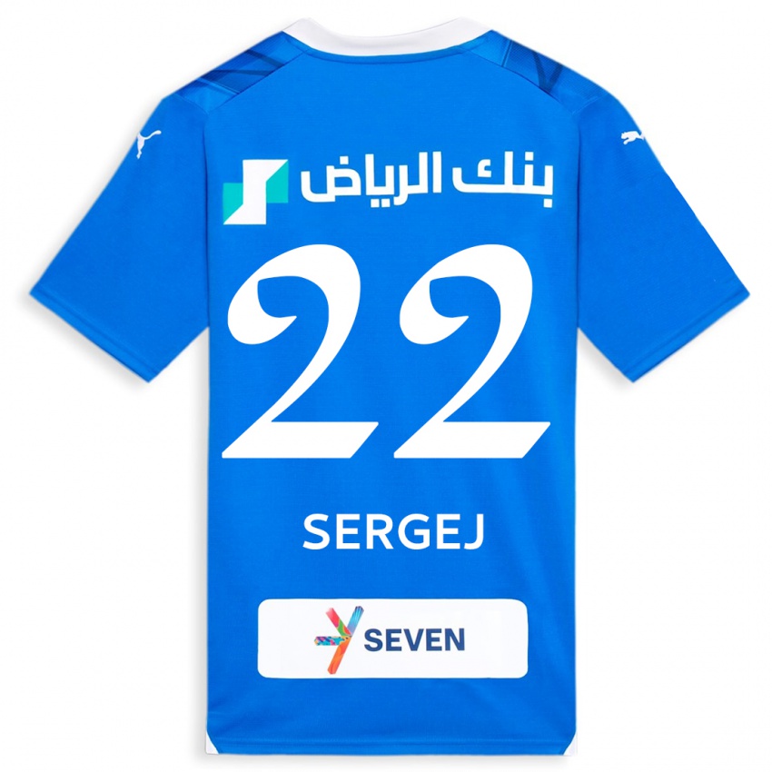 Criança Camisola Sergej Milinkovic-Savic #22 Azul Principal 2023/24 Camisa Brasil