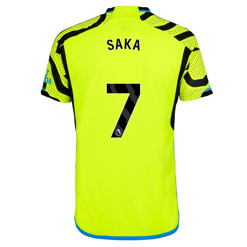 Criança Camisola Bukayo Saka #7 Amarelo Alternativa 2023/24 Camisa Brasil