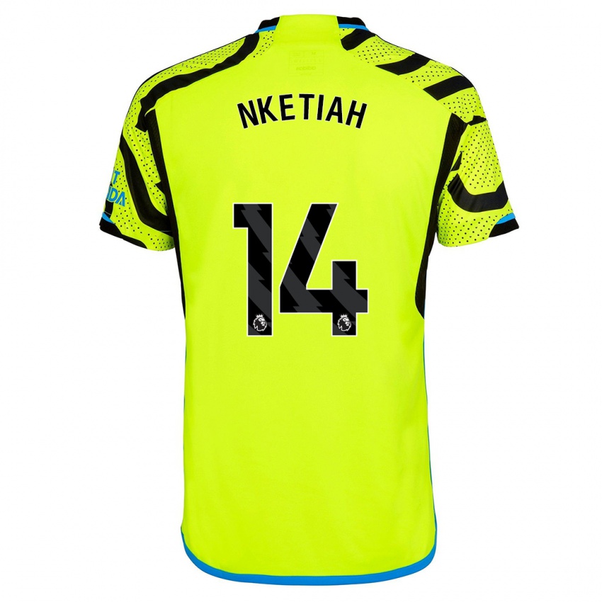 Criança Camisola Eddie Nketiah #14 Amarelo Alternativa 2023/24 Camisa Brasil