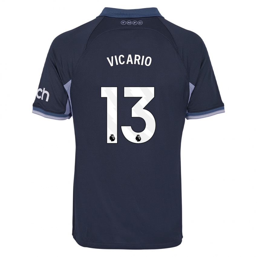 Criança Camisola Guglielmo Vicario #13 Azul Escuro Alternativa 2023/24 Camisa Brasil