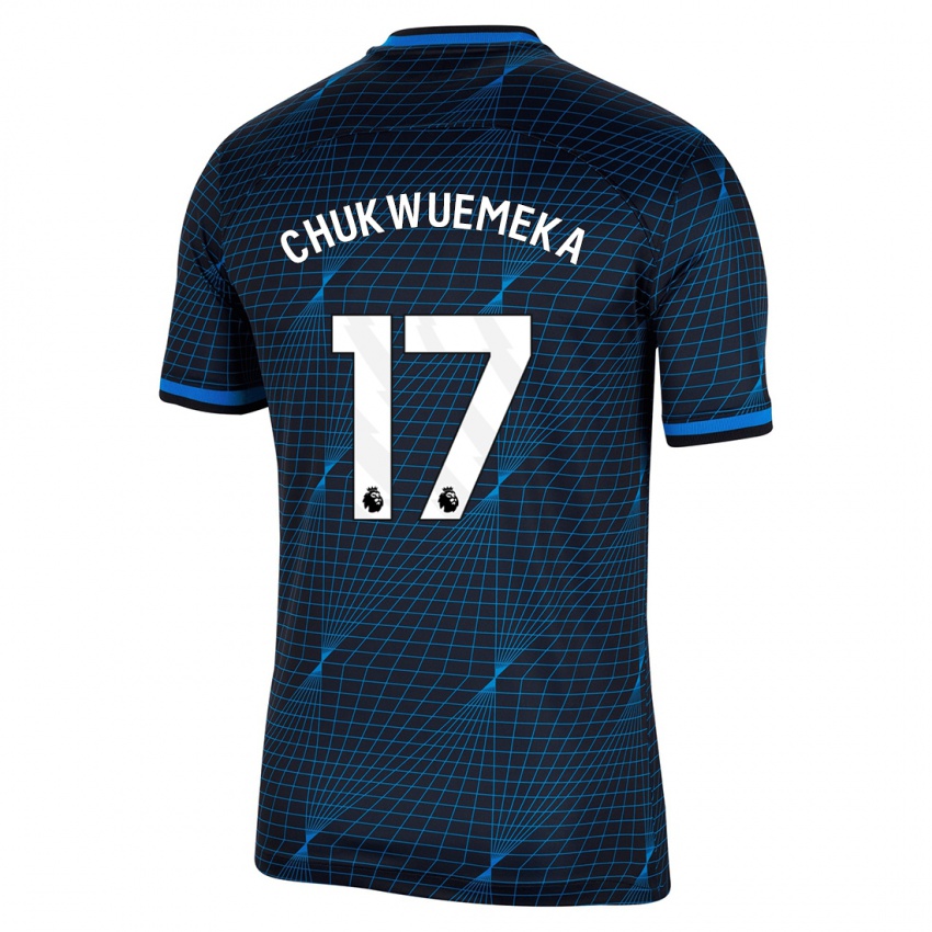 Criança Camisola Carney Chukwuemeka #17 Azul Escuro Alternativa 2023/24 Camisa Brasil