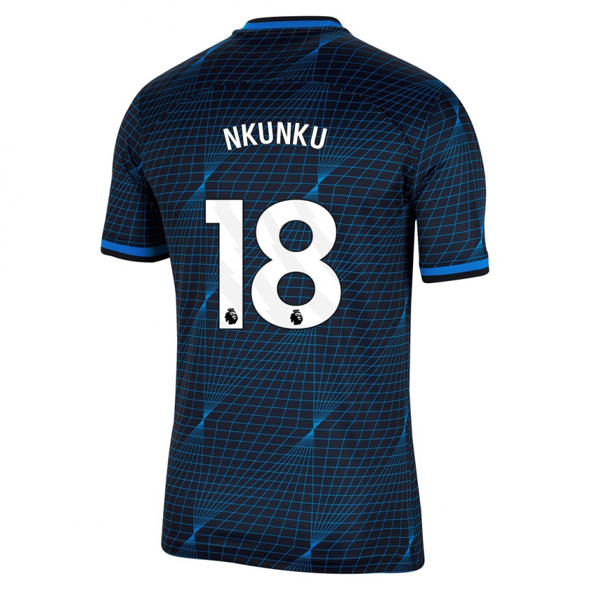 Criança Camisola Christopher Nkunku #18 Azul Escuro Alternativa 2023/24 Camisa Brasil