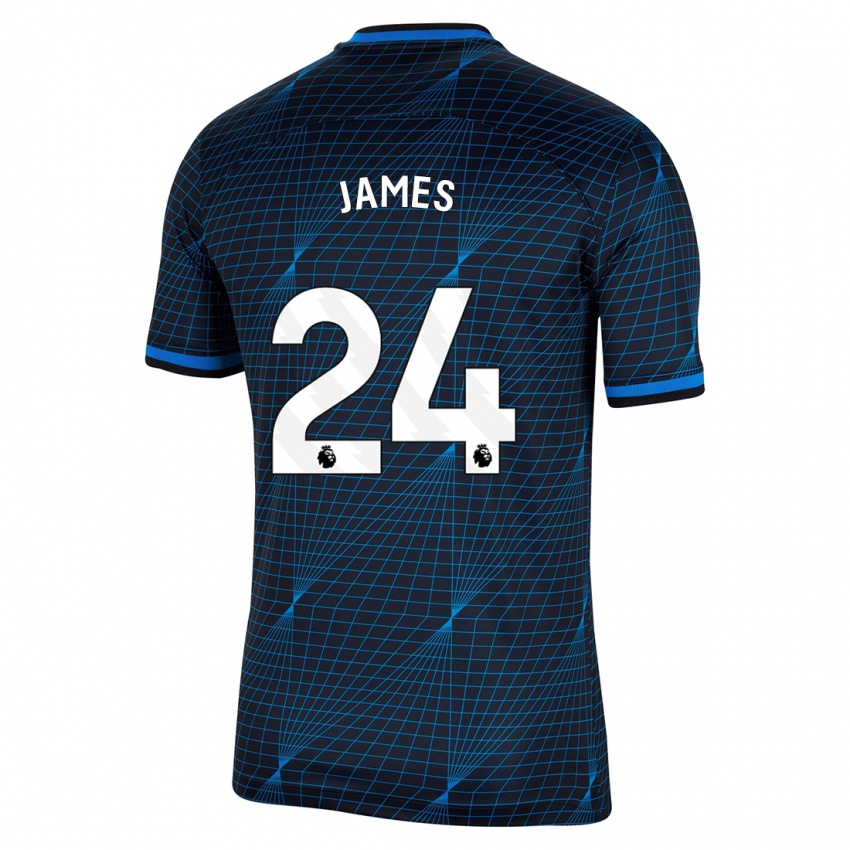 Criança Camisola Reece James #24 Azul Escuro Alternativa 2023/24 Camisa Brasil