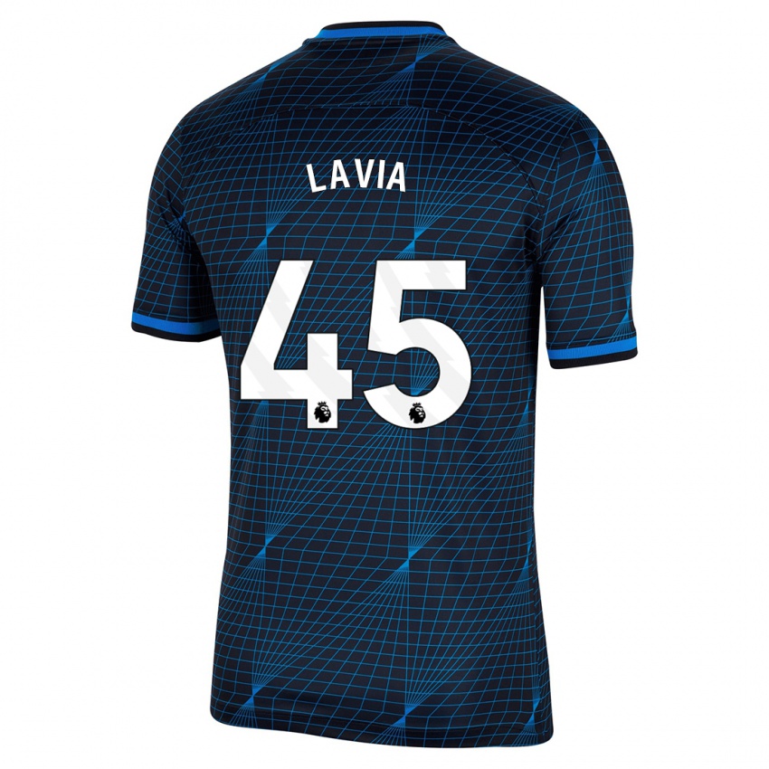 Criança Camisola Romeo Lavia #45 Azul Escuro Alternativa 2023/24 Camisa Brasil