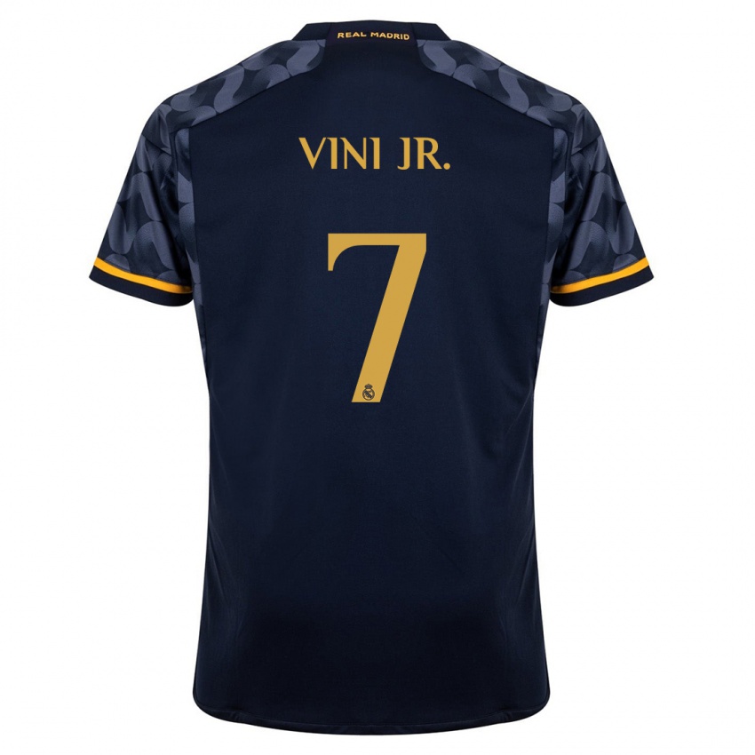 Criança Camisola Vinicius Junior #7 Azul Escuro Alternativa 2023/24 Camisa Brasil