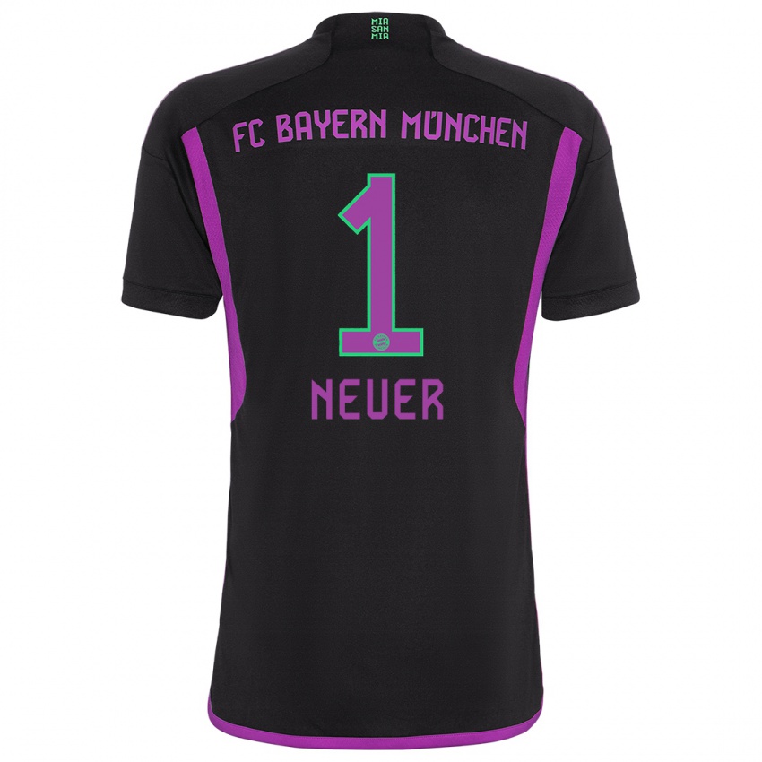 Criança Camisola Manuel Neuer #1 Preto Alternativa 2023/24 Camisa Brasil